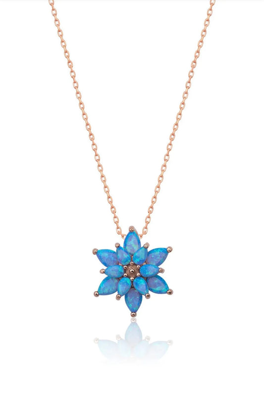 Opal Flower Necklace