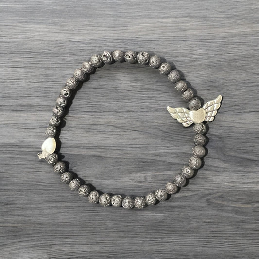 Flying Heart Lavastone Bracelet